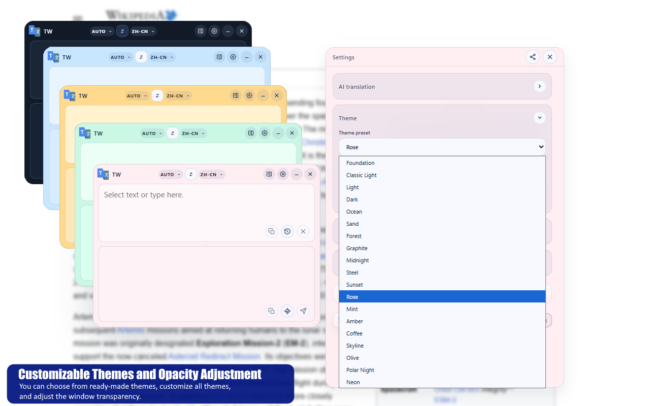 Themes and customization screenshot